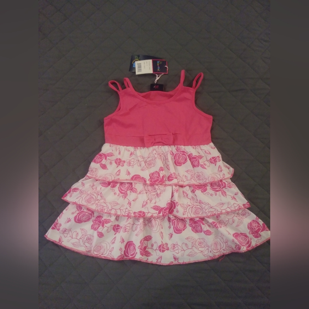 Pink Floral Kids Casual Dress